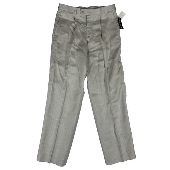 Cubavera NEW Linen Blend Chino Pants Men's 32x32 Ivory Straight Leg Relaxed NWT - Picture 1 of 16